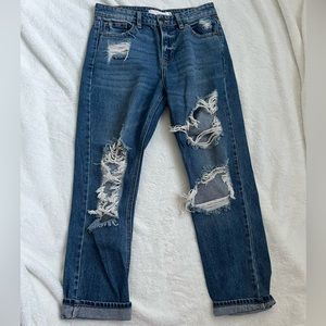 Hidden darker wash blue jeans